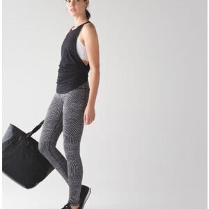 Lululemon Wunder Under Pant Hi-Rise Maze Jacquard White‎ Black size 4